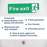 Rubigo Fire Exit Sign 30x10cm No Arrow Self Adhesive Vinyl 4 Pack view 2