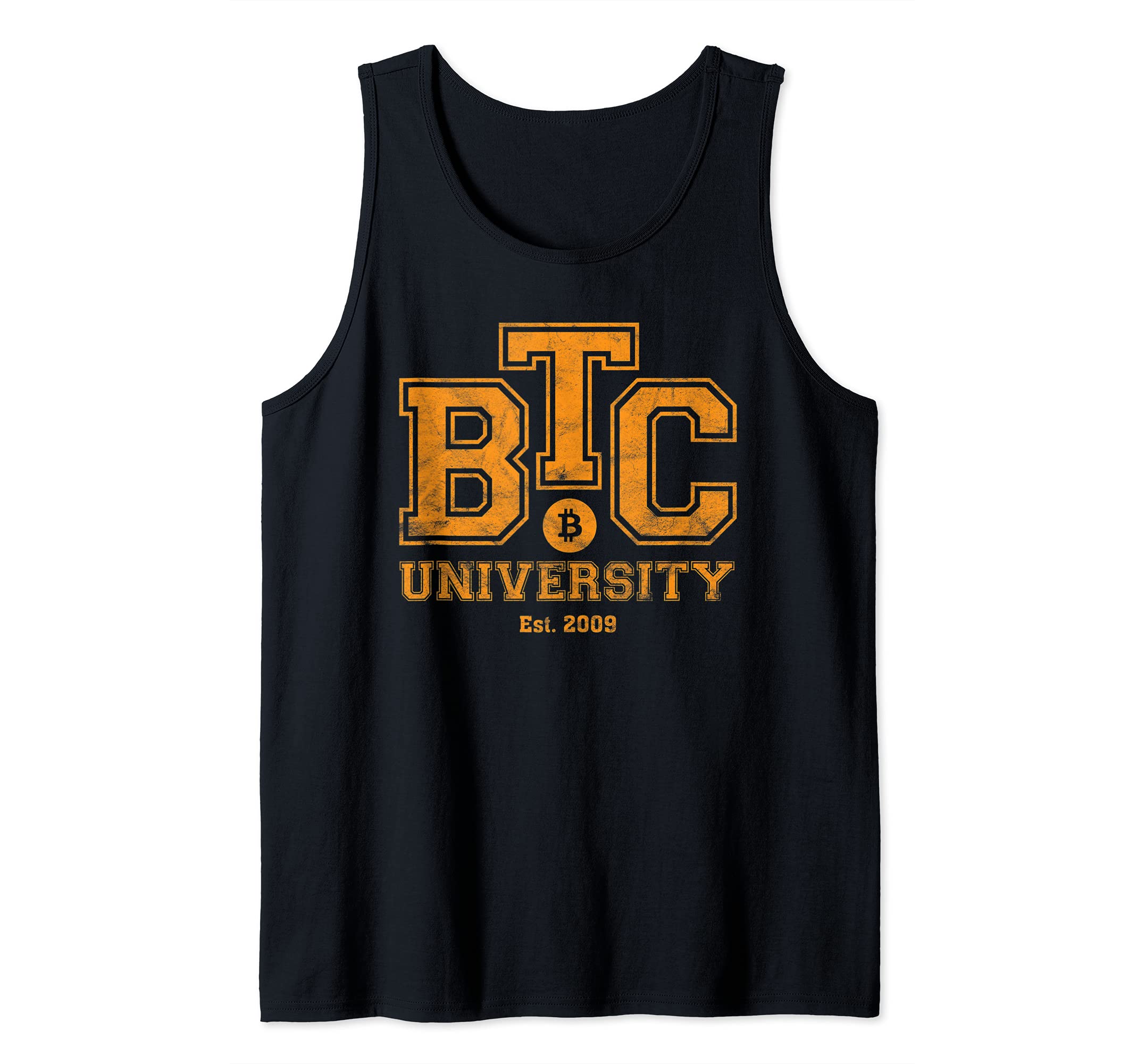 Bitcoin University, BTC, Crypto Retro College Style Design Tank Top