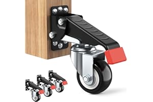 SPACEKEEPER Workbench Casters kit 660 Lbs - 4 Heavy Duty Retractable Caster Designed for Workbenches Machinery & Tables