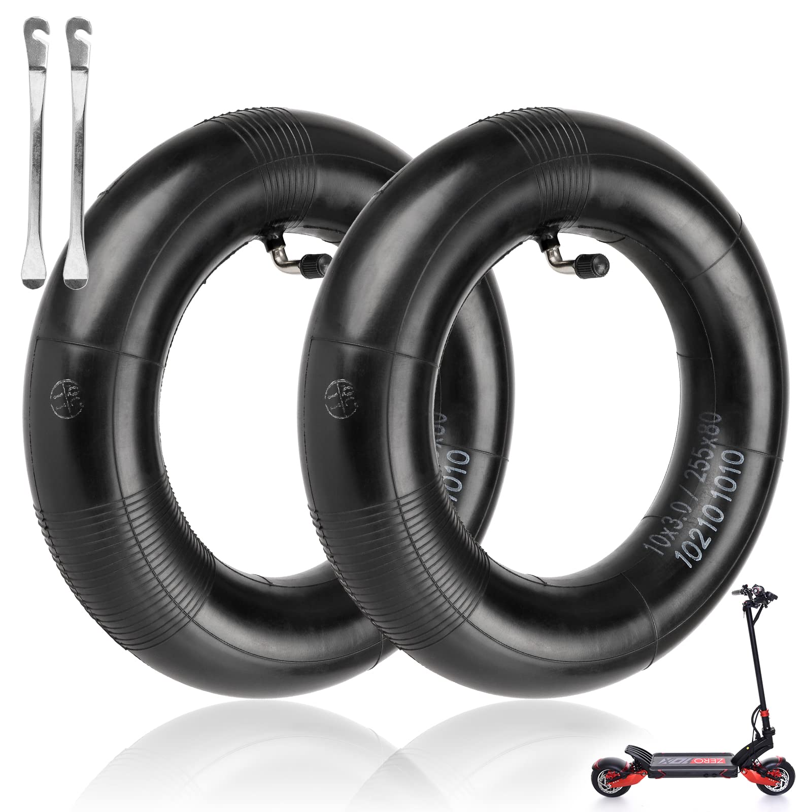 ulip (2 PCS) 80/65-6 Inner Tubes with 90 Degree for 255x80 90/65-6.5 10 x 3 Tires Scooter Replacement Accessories