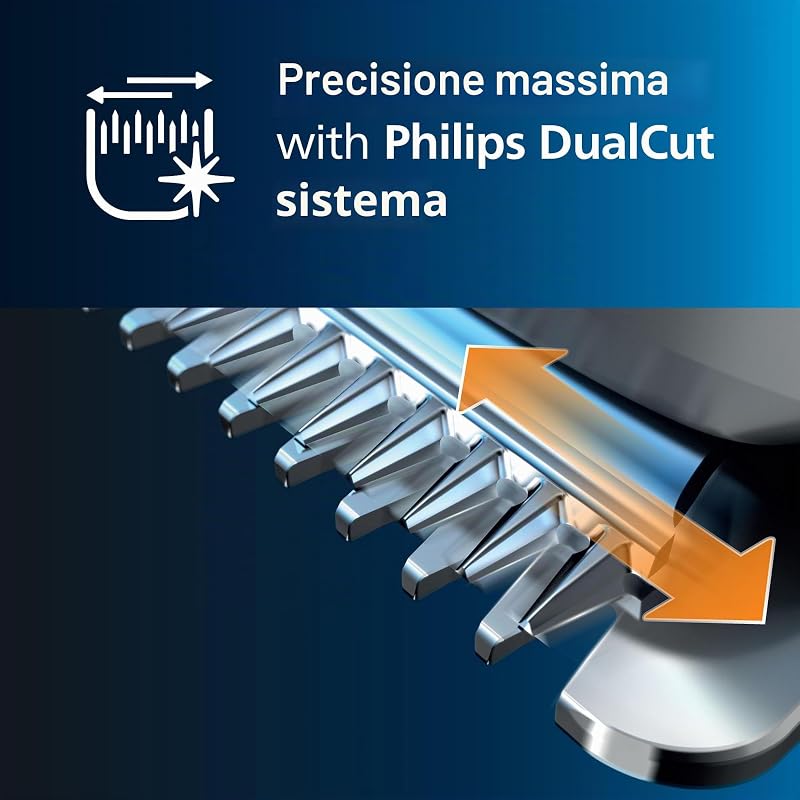 Hair Clipper Serie 7000 Regolacapelli Con Tecnologia Trim-N-Flow Pro, Modello Hc7650/15, Argento Nero