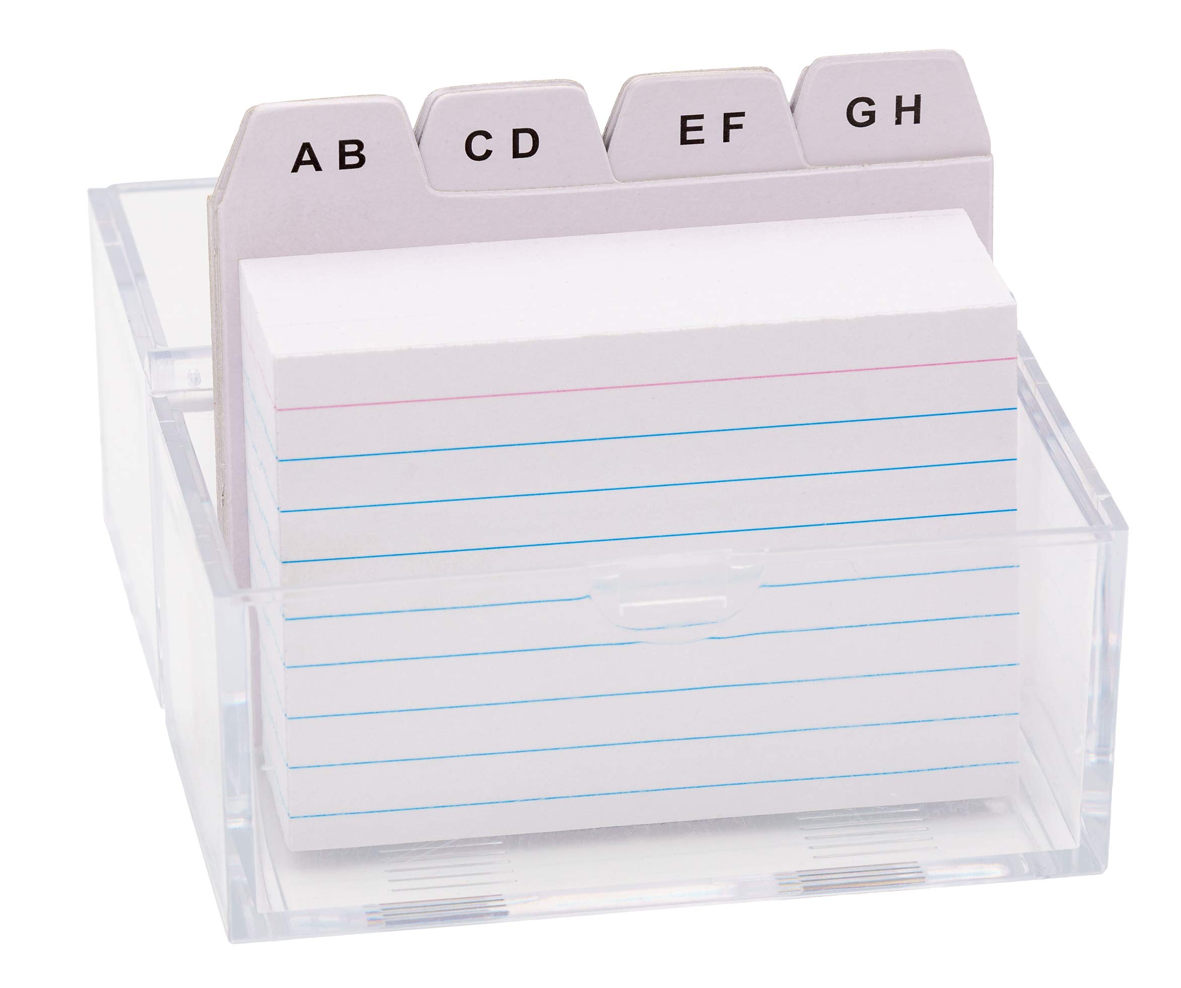 TSI Index Card Box DIN A8 Filled with 100 Lined Index Cards Includes A-Z Index No. 65980
