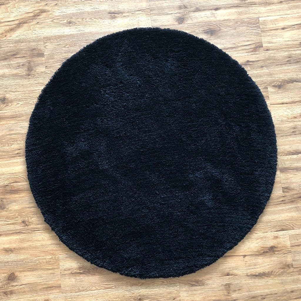 CarPET Nordic simple fashion round super soft thick rug for living room bedroom, black - SESO UK (Size : 120cm)