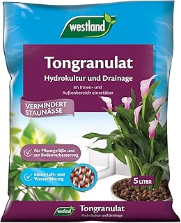 Westland Ton-Granulat für alle Topfpflanzen, Grün- und Blühpflanzen, Ton-Farbe, 5 Liter