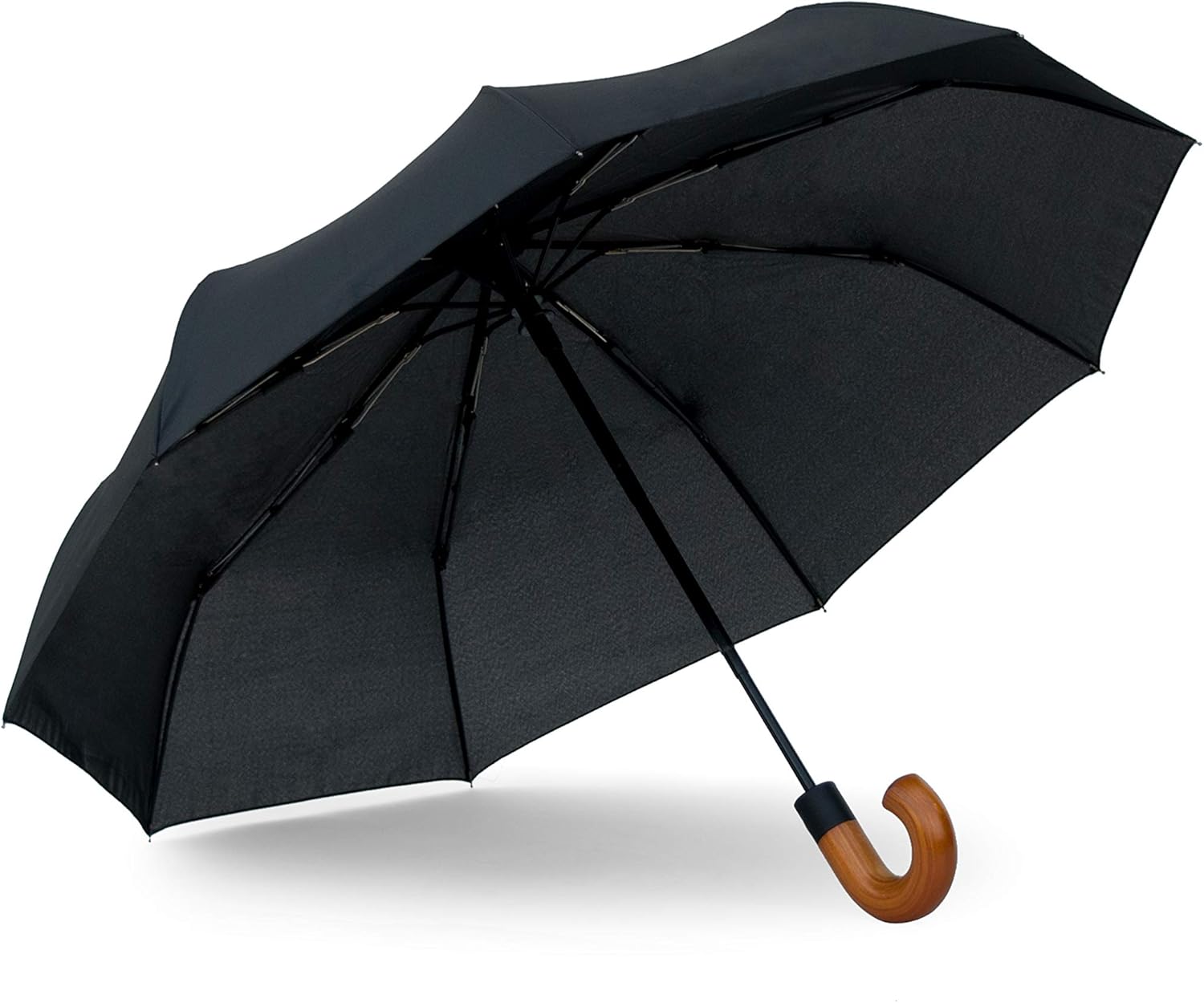 Topline Classic Compact Portable Black Travel Umbrella