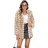 FIOPHY Womens Faux Fur Coats Fuzzy Long Sleeve Winter Jacket Open Front Cardigan Top Fluffy Warm Outwear with Pockets