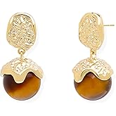 Jean Beau Trendy Drop Stud Earrings for Women, Statement Dangling Earing Gold Plated Sterling Silver Wedding Prom Birthday party Fashion Jewelry Gift