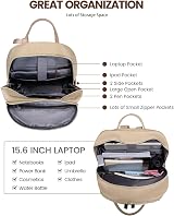 LOVEVOOK Laptop Backpack Women 15.6 Inch Waterproof Anti-theft USB 23L Travel view 6
