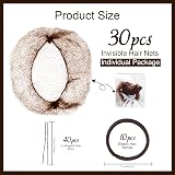 Teenitor Brown Invisible Hair Bun Net Set with Pins & Bands - Ballet Dancers view 8