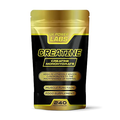 Creatine Capsules 5200mg – High Strength Creatine Monohydrate Capsules for Muscle Growth & Recovery – 240 Vegan Creatine Pills - UK Power Labs