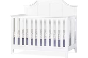 Child Craft Rylan 4-in-1 Convertible Crib, Baby Crib Converts to Day Bed, Toddler Bed and Full Size Bed, 3 Adjustable Mattress Positions, Non-Toxic, Baby Safe Finish (Matte White)