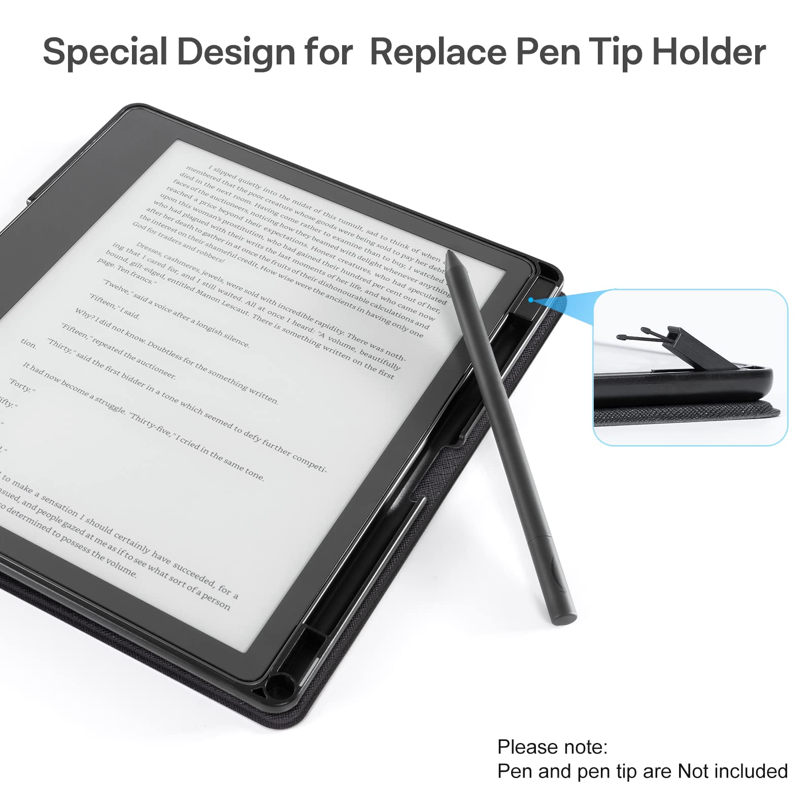 CoBak Case for Kindle Scribe - All New PU Leather Cover with Auto Sleep Wake Feature for Kindle Scribe 10.2