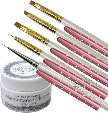 Amazon Nailrecipe ネイルレシピ ネイルブラシ キャップ付き 5本セット ジェルネイル キラキラ可愛いキャップ付きジェルブラシ Sブラシ５本 メンテナンス ネイル レシピ ネイルアートブラシ 通販