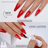 Kanorine Glossy Top Coat and Base Coat Gel Nail Polish Set 15ml x2 view 3