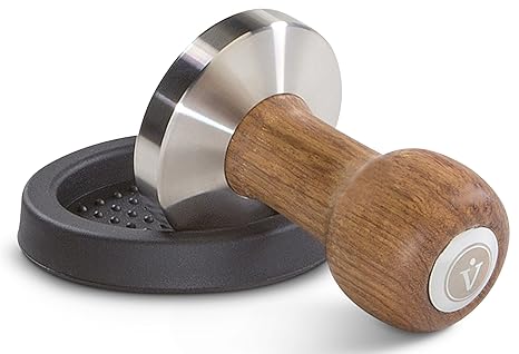 VIENESSO Barista Tamper Set – Espresso Stempel aus Edelstahl und Echtholzgriff inkl. Matte, Kaffeemehlpresser + E-Book! (51mm