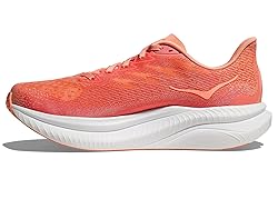 Hoka Women's Mach 6 Sneaker, Guava/White, 10.5