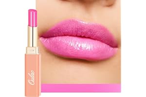 Oulac Moisturizing Shine Pink Lipstick for Women - 2 in 1 Glossy Bright Pink Tinted Lip Balm, Hydrating Winter Lipstick for Dry Lips,Shine Juicy Finish Vegan 2.2g/0.07oz (15)