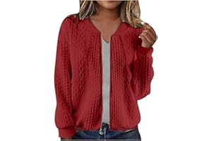 LEHOZIHEQ Women's Oversized Zip Up Hoodies Sweatshirts Cable Knit Sweater Fall Outfits Casual Drawstring Jackets with Pockets