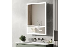 24"x32" Medicine Cabinet Mirror, LED Lighted Medicine Cabinet with Electrical Outlet＆USB, Anti-Fog, 3 Colors Temperature Step