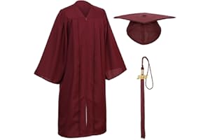 D DODOU Unisex Matte Graduation Cap and Gown Tassel Package for High School and Bachelor