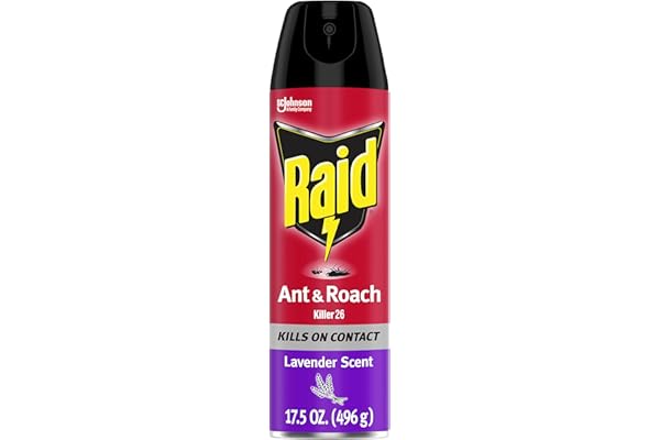 Raid Ant & Roach Killer Spray For Listed Bugs, Keeps Killing for Weeks, Lavender Scent, 17.5 oz
