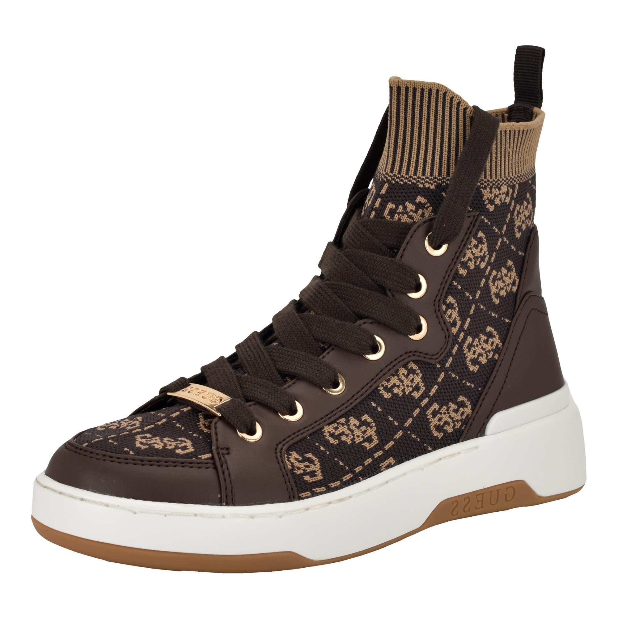 Guess Women’s MANNEN Sneaker, Medium Brown Logo 213, 11