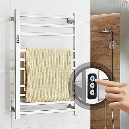 Wall Mounted Elektrische Verwarmd Handdoekenrek Verwarmd Handdoek Elektrisch Verwarmde Kleding Airer Droger Quick Handdoekdroger Voor Badkamer Thuis Ingebouwde Timer Hardwired Amazon Nl