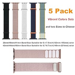 5 Pack Sport Loop Band Compatible with Apple Watch