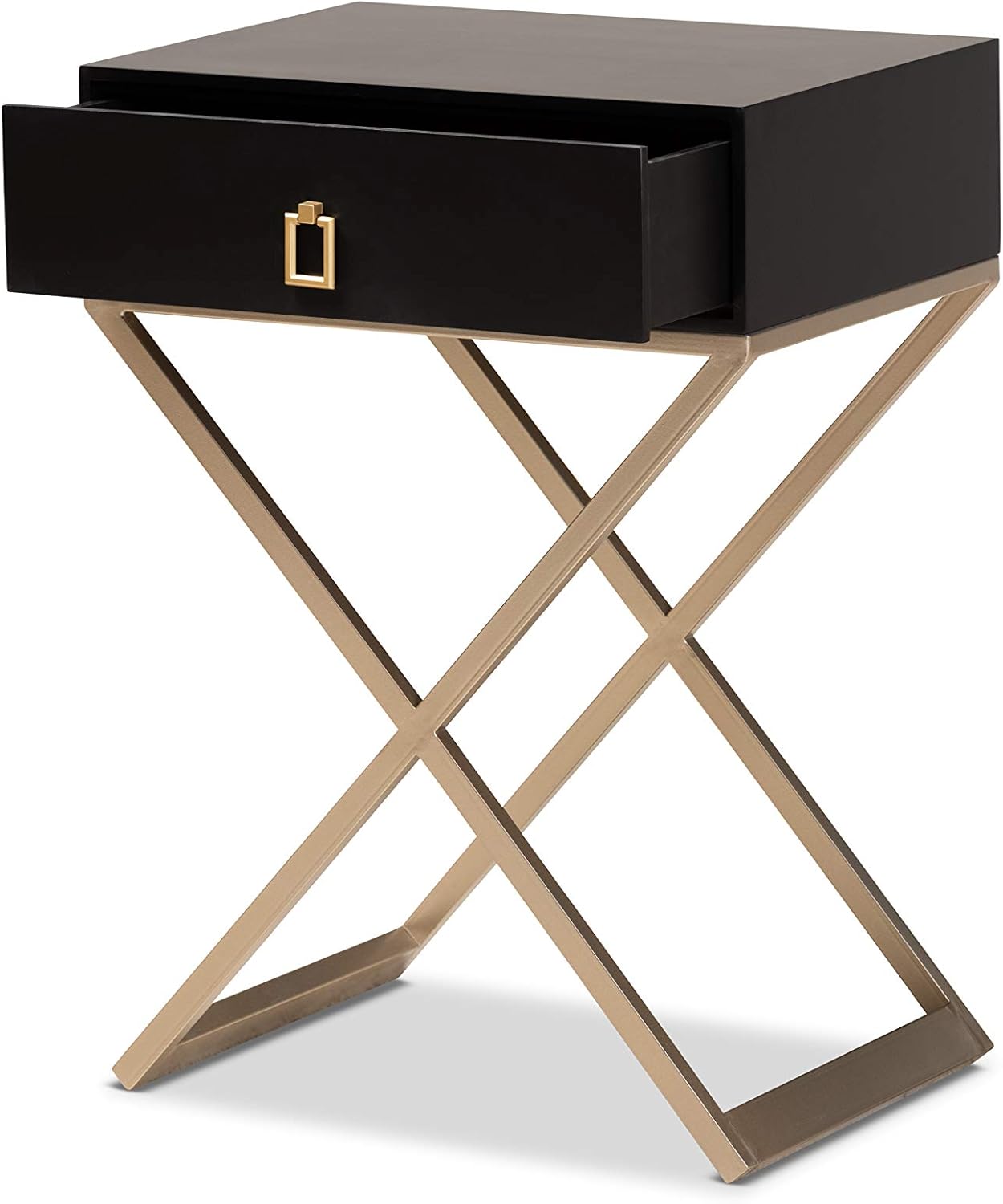 Baxton Studio Nightstands, Black/Brass/Gold: Kitchen & Dining
