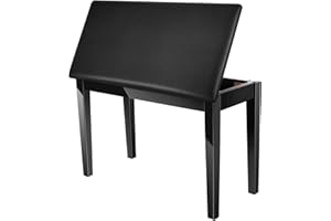 Neewer® Wooden Duet Piano Bench with Padded Leather Cushion for Deluxe Comfort and Bulid-in Flip-Top Seat Extra Storage Compartment for Music Books and Other Accessories, Black