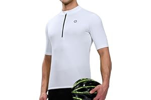 Nepest Cycling Jersey Men Short Sleeve Bike Shirts with 4 Rear Pockets Moisture Wicking Half Zip Road & Mountain Biking
