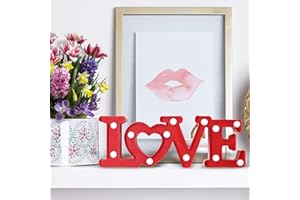 Cheerin Valentines Day Decoration - Love Marquee Letters - Love Light Up Sign - Romantic Lighted Letters for Wedding & Home - Red