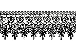 AIETSYEI Black Lace Trim Wide Venice Lace Ribbon Pillow Case Trim Floral Embroidered Lace Edge Trim for Sewing Crafts, Wedding Dress Embellishment, Home Decor