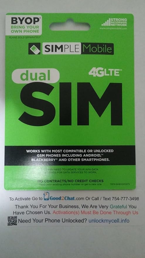 Amazon Simple Mobile SIM Card Including Preloaded Prefunded With 