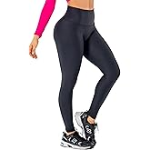 MEDIA LUNA No Front Seam High Waist Workout Leggings for Women, Yoga Gym Workout Pants