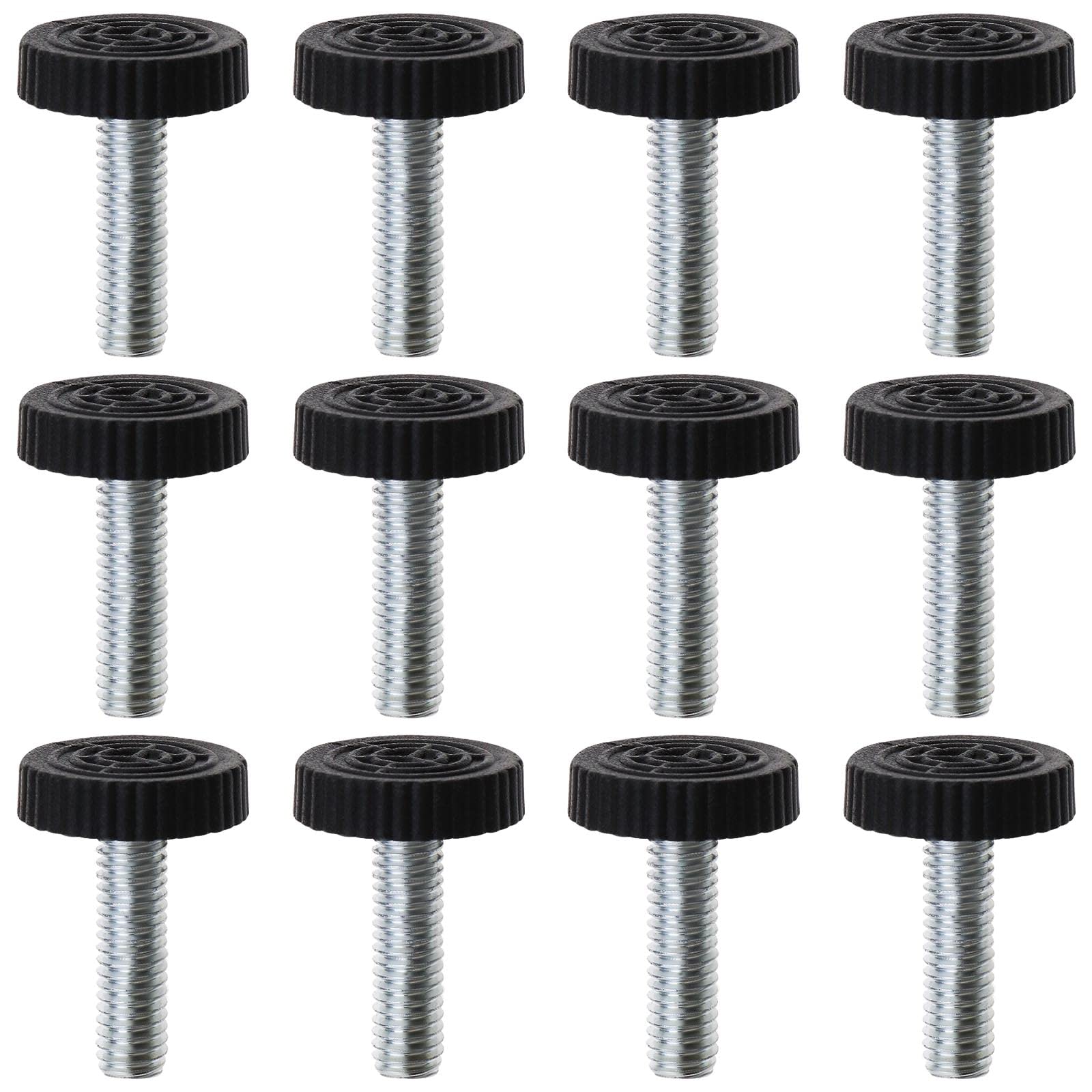VGOL 50PCS Furniture Leveling Feet Adjustable Table Foot Threaded Feet Screw Floor Protector Round Base Foot Screw for Wooden Table Chest Chair Desk M6