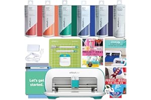 Cricut Joy Machine with Rainbow Smart Adhesive Vinyl, Starter Tool Set and Transfer Tape Bundle - Beginner Bluetooth Craft Cutting Machine Kit for Customized Cards, Small Decor Projects and Decals