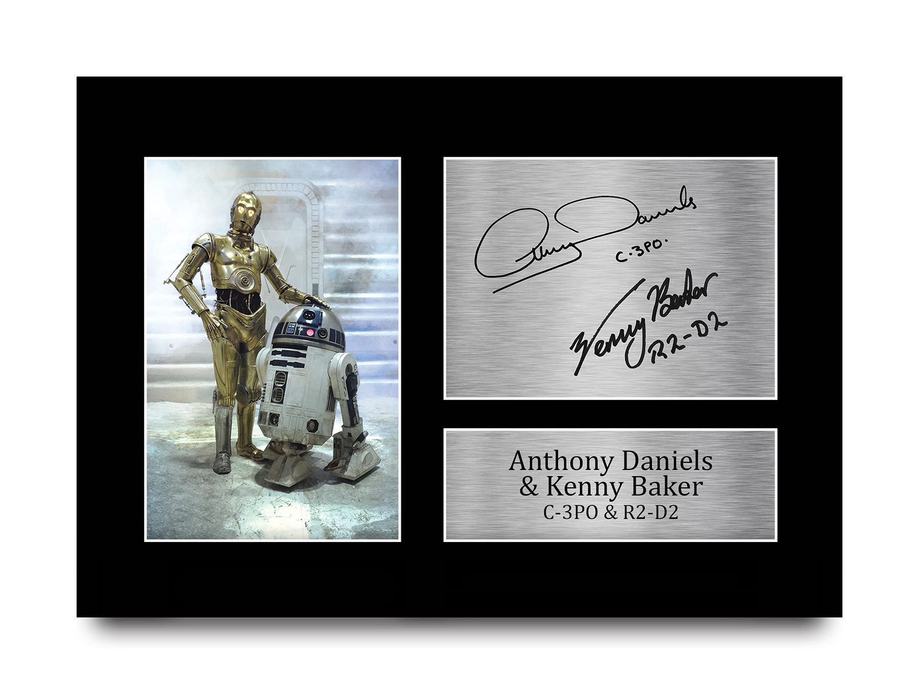 HWC Trading Anthony Daniels & Kenny Baker Signed A4 Printed Autograph Star Wars C-3PO R2-D2 Print Photo Picture Display