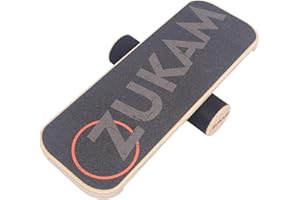 ZUKAM Balance Board Trainer, Wooden Balancing Board with Workout Guide to Exercise and Build Core Stability, Wobble Board for