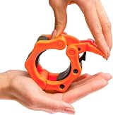 Iron Lab 2" Olympic Barbell Clamps Pair ABS Clips Orange Collars Pro Quality view 3