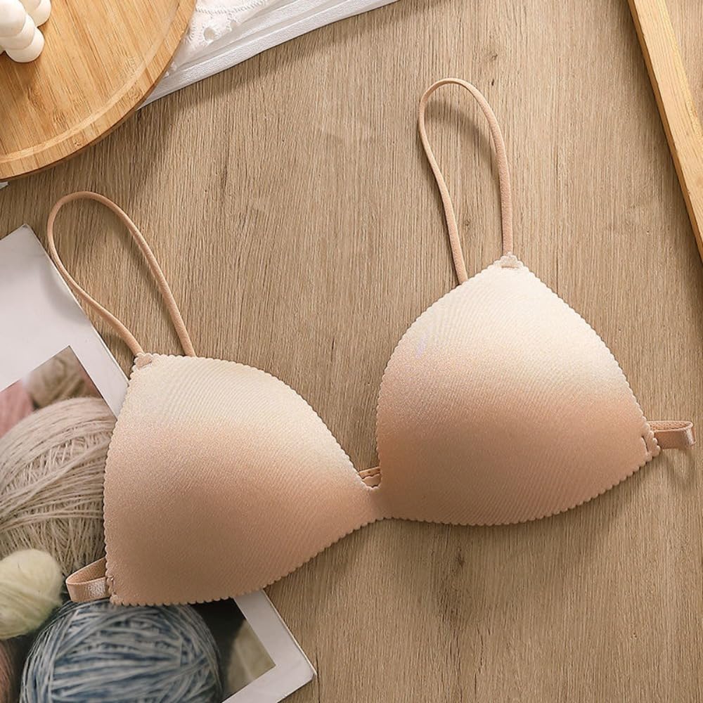 Photo 1 of Women Bra Cotton Convenient Soft Traceless Underwear Breathable 's Thin Chest Wrap(Style B) Beige