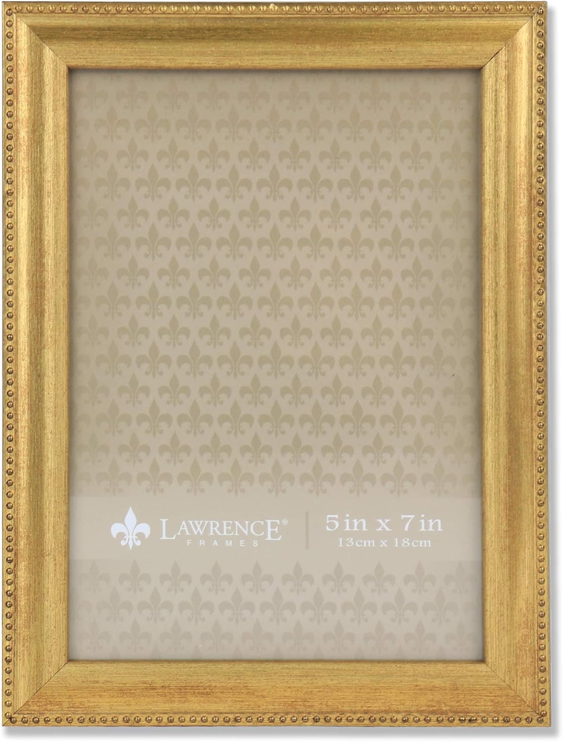 Photo Albums, Frames & Accessories - Lawrence Frames Classic Bead Picture Frame, 5x7, Gold