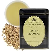 Harney &amp; Sons Ginger Liquorice Herbal Tea Loose Leaf Tin, 4 oz | Herbal blend of ginger root and liquorice root. Naturally caffeine-free.