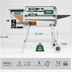 DAMNISS Pellet Smoker Grill Combo, Portable