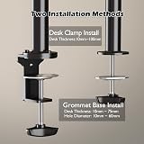 BONTEC Dual Monitor Stand for Desk 13–32 in VESA 75/100 Clamp Grommet view 7