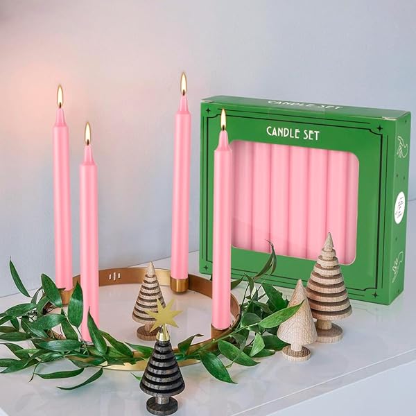 20 PCS PINK TAPER SPELL/CHIME TAPER CANDLE,4 INCH DINNER CANDLE STICKS FOR BIRTHDAYS, PARTIES, WICCA WICCAN SUPPLIES AND CHRISTMAS