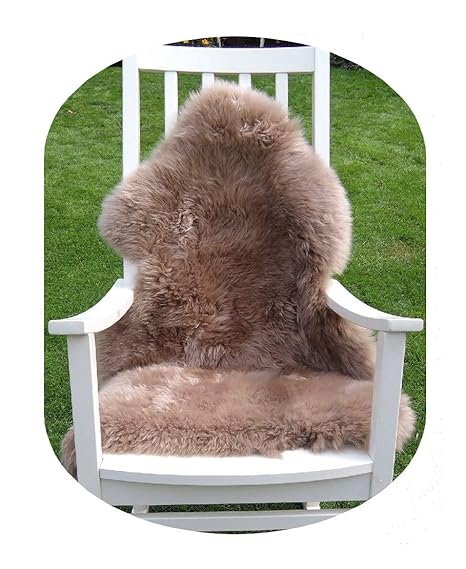 LANABEST Premium Schaffell taupe (braun-beige). Geschenkqualität, besonders zart, absolut geruchsarm. Lammfell 90-100cm