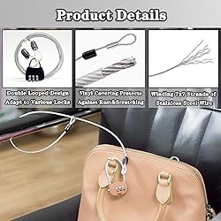 Cable Wire Rope with Double Loop, Security Cable