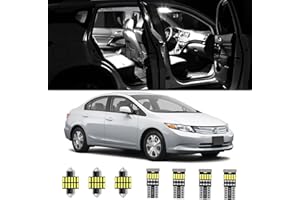 AWALITED 7pcs White Interior LED Lights Kit for 2006-2015 Honda Civic Sedan Coupe Hatchback Super Bright LED Map Dome Cargo Replacement Light Bulbs
