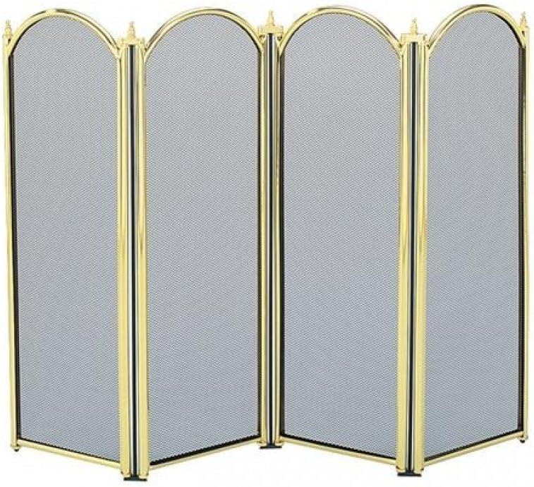 Manor Dynasty 4 Fold Brass Fireguard